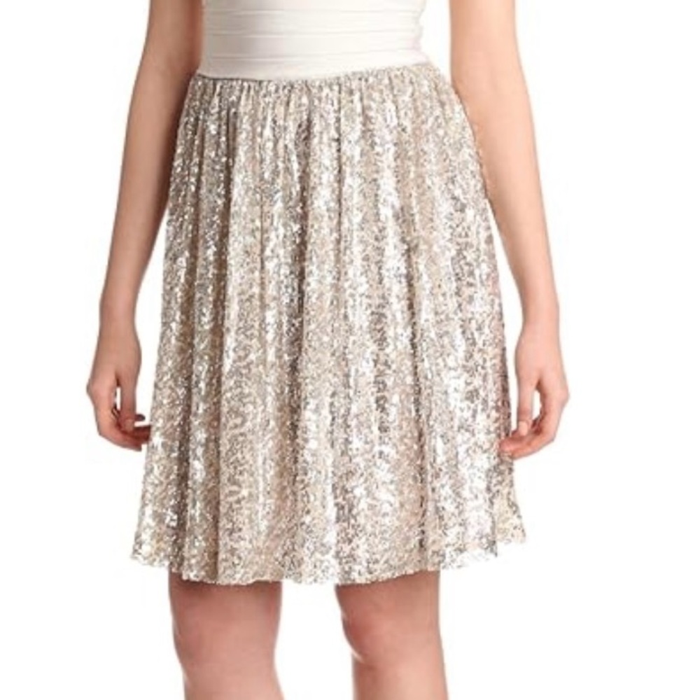 Elegant Silver Sequin Skirt Erin by Erin Fetheraon